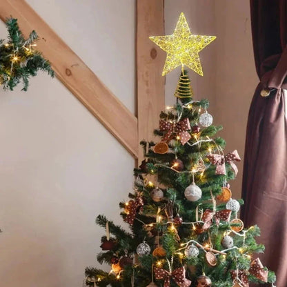 Christmas Tree Topper: Copper Wire LED Star Decoration