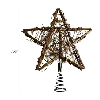 Rustic LED Star Christmas Tree Topper for Festive Decor