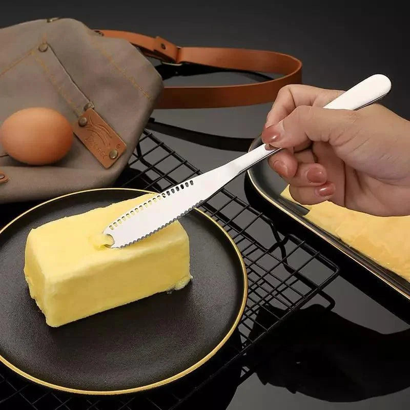 Stainless Steel Serrated Butter and Jam Spatula Knife by Monzzi