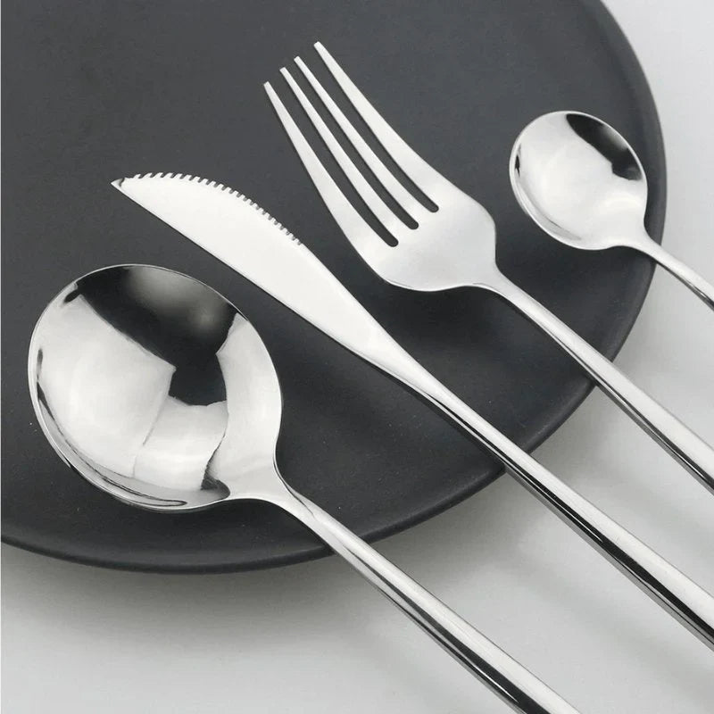 Elegant 24-Piece Stainless Steel Cutlery Set for Dining