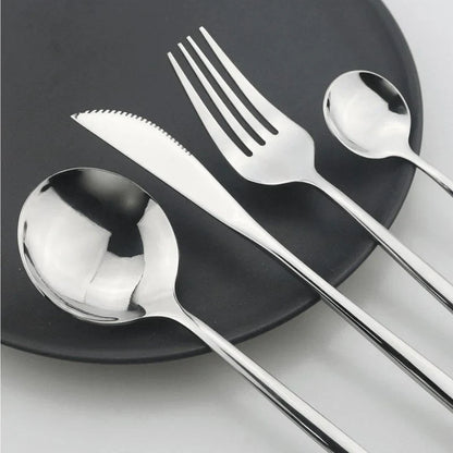 Elegant 24-Piece Stainless Steel Cutlery Set for Dining