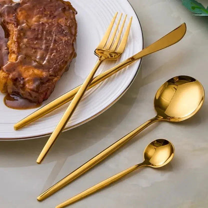 Elegant 24-Piece Stainless Steel Cutlery Set for Dining