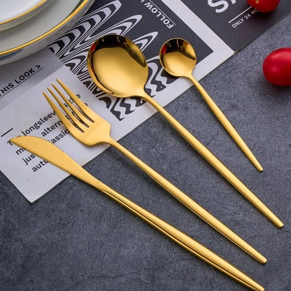 Elegant 24-Piece Stainless Steel Cutlery Set for Dining