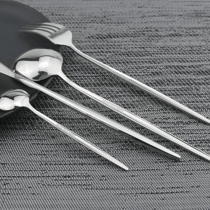 Elegant 24-Piece Stainless Steel Cutlery Set for Dining