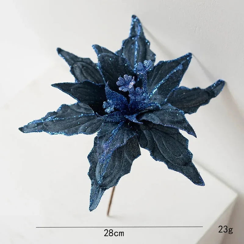 Golden Flannel Decorative Christmas Flower for Arrangements and Monzzi Tree