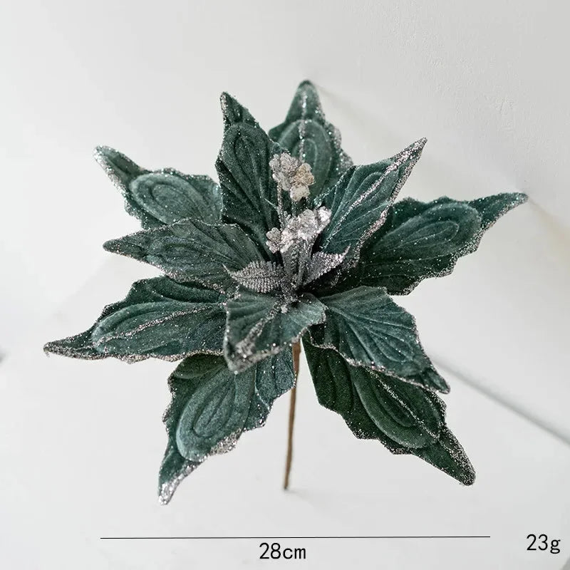 Golden Flannel Decorative Christmas Flower for Arrangements and Monzzi Tree