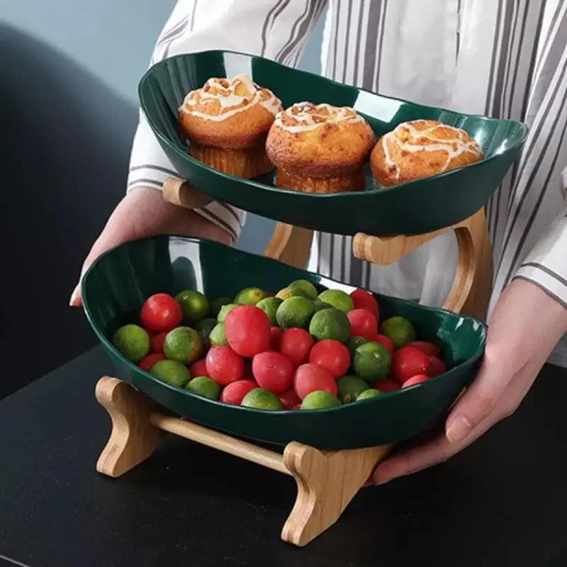 Stackable Natural Bamboo Fruit Baskets for Organized Storage - Monzzi