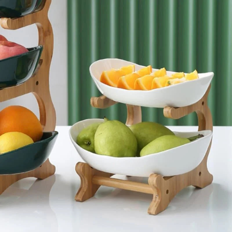 Stackable Natural Bamboo Fruit Baskets for Organized Storage - Monzzi