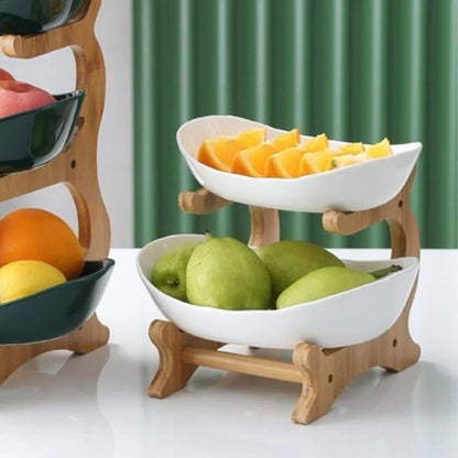 Stackable Natural Bamboo Fruit Baskets for Organized Storage - Monzzi