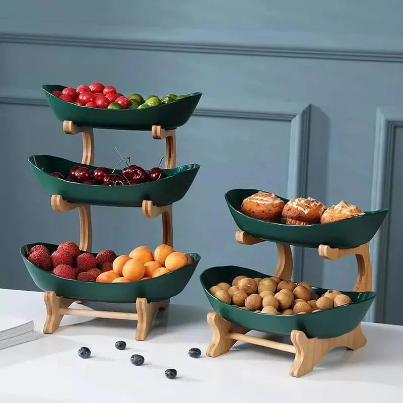 Stackable Natural Bamboo Fruit Baskets for Organizing Your Produce - Monzzi