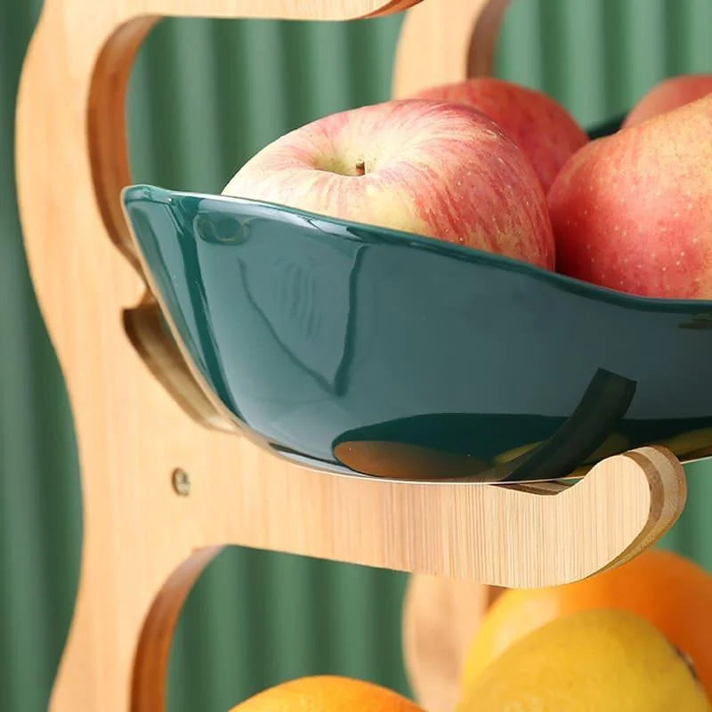 Stackable Natural Bamboo Fruit Baskets for Organizing Your Produce - Monzzi