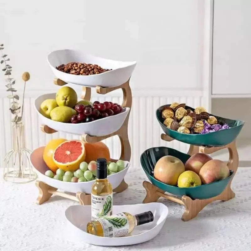 Stackable Natural Bamboo Fruit Baskets for Organizing Your Produce - Monzzi