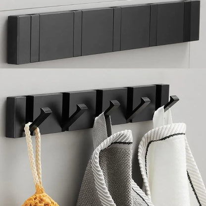 Versatile Retractable Aluminum Hooks for Bathroom and Closet Use