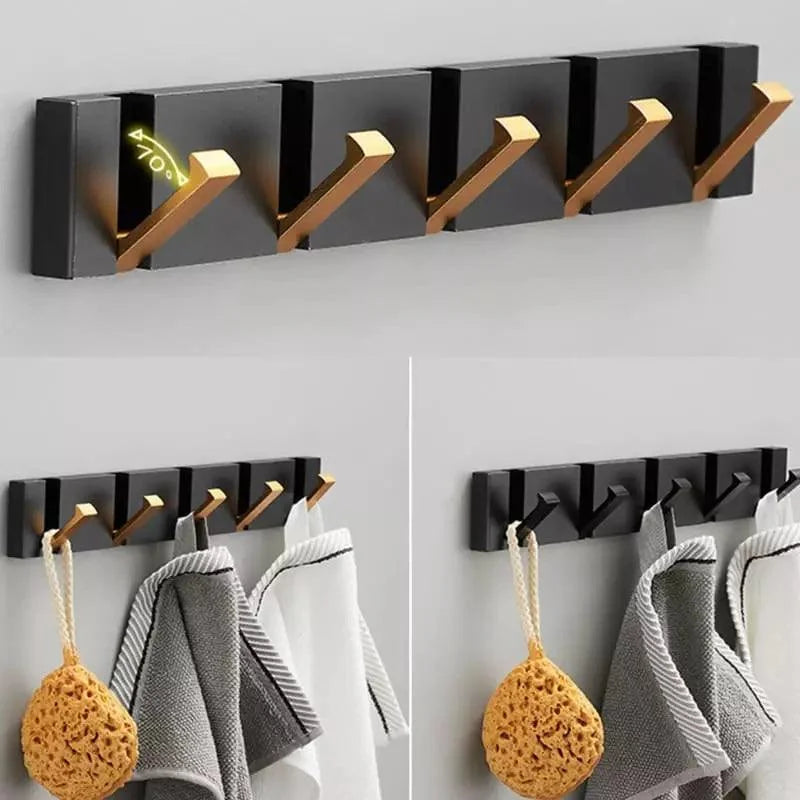 Versatile Retractable Aluminum Hooks for Bathroom and Closet Use
