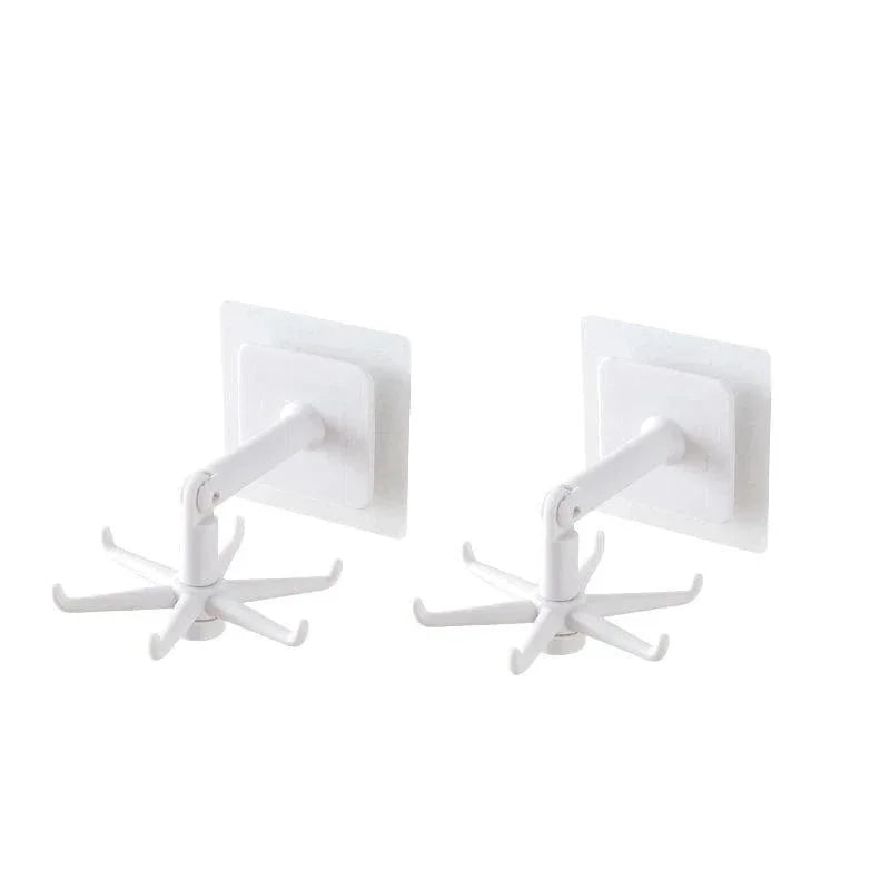 Monzzi Self-Adhesive Rotating Hooks for Organizing Accessories and Clothing - Durable ABS Design