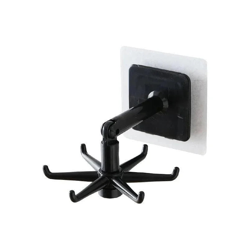 Monzzi Self-Adhesive Rotating Hooks for Organizing Accessories and Clothing - Durable ABS Design