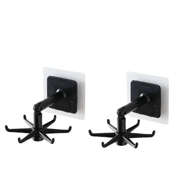 Monzzi Self-Adhesive Rotating Hooks for Organizing Accessories and Clothing - Durable ABS Design