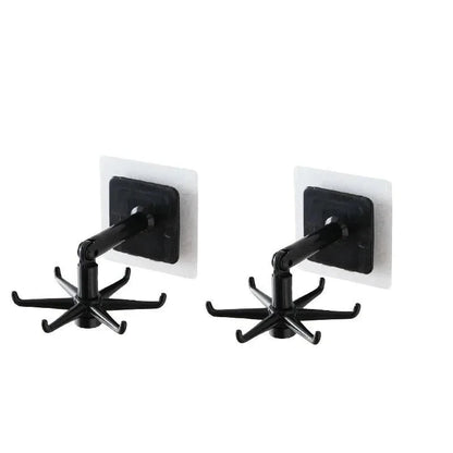 Monzzi Self-Adhesive Rotating Hooks for Organizing Accessories and Clothing - Durable ABS Design
