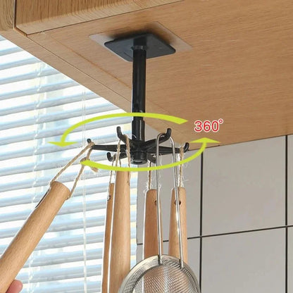 Monzzi Self-Adhesive Rotating Hooks for Organizing Accessories and Clothing - Durable ABS Design