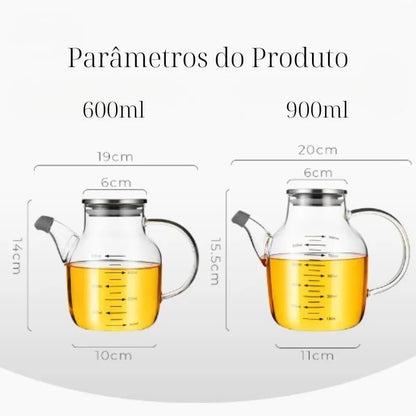 Borosilicate Glass Olive Oil and Vinegar Dispenser with Airtight Lid - Monzzi