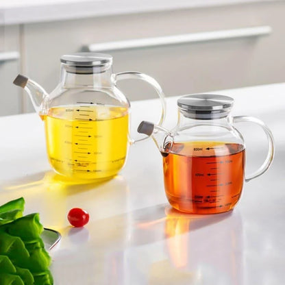 Borosilicate Glass Olive Oil and Vinegar Dispenser with Airtight Lid - Monzzi