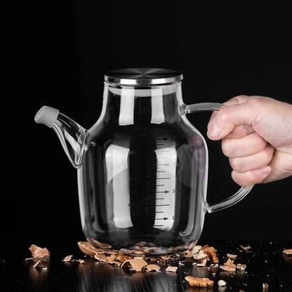 Borosilicate Glass Oil and Vinegar Dispenser with Airtight Lid - Monzzi