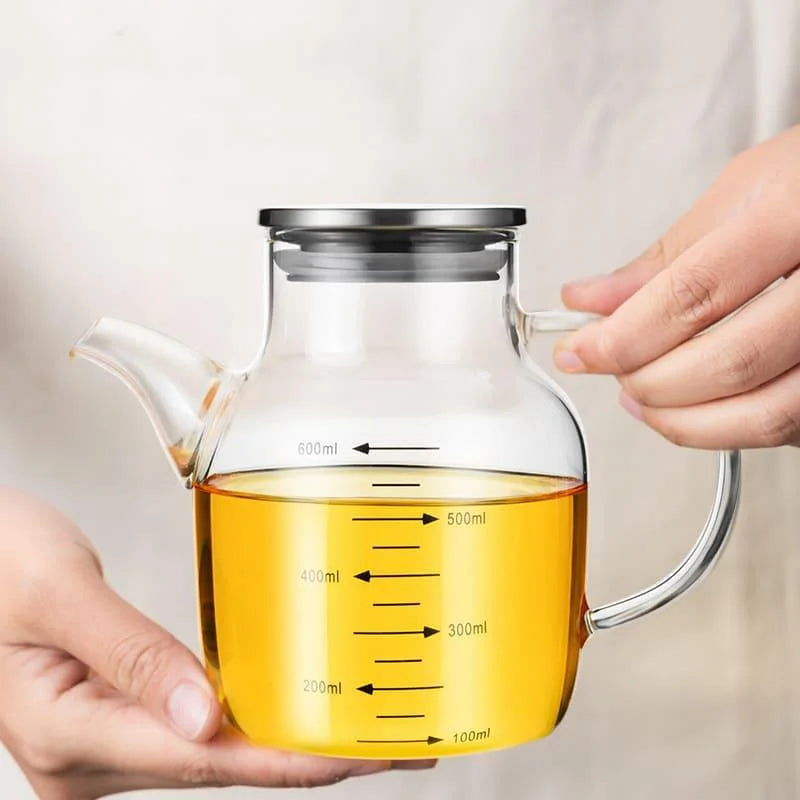 Borosilicate Glass Olive Oil and Vinegar Dispenser with Airtight Lid - Monzzi