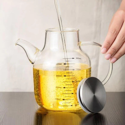 Borosilicate Glass Olive Oil and Vinegar Dispenser with Airtight Lid - Monzzi