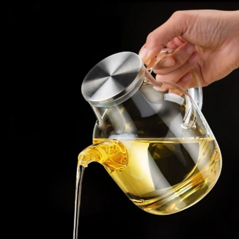 Borosilicate Glass Olive Oil and Vinegar Dispenser with Airtight Lid - Monzzi
