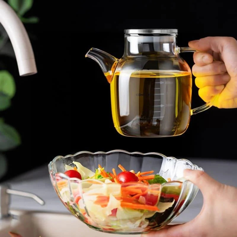 Borosilicate Glass Oil and Vinegar Dispenser with Airtight Lid - Monzzi
