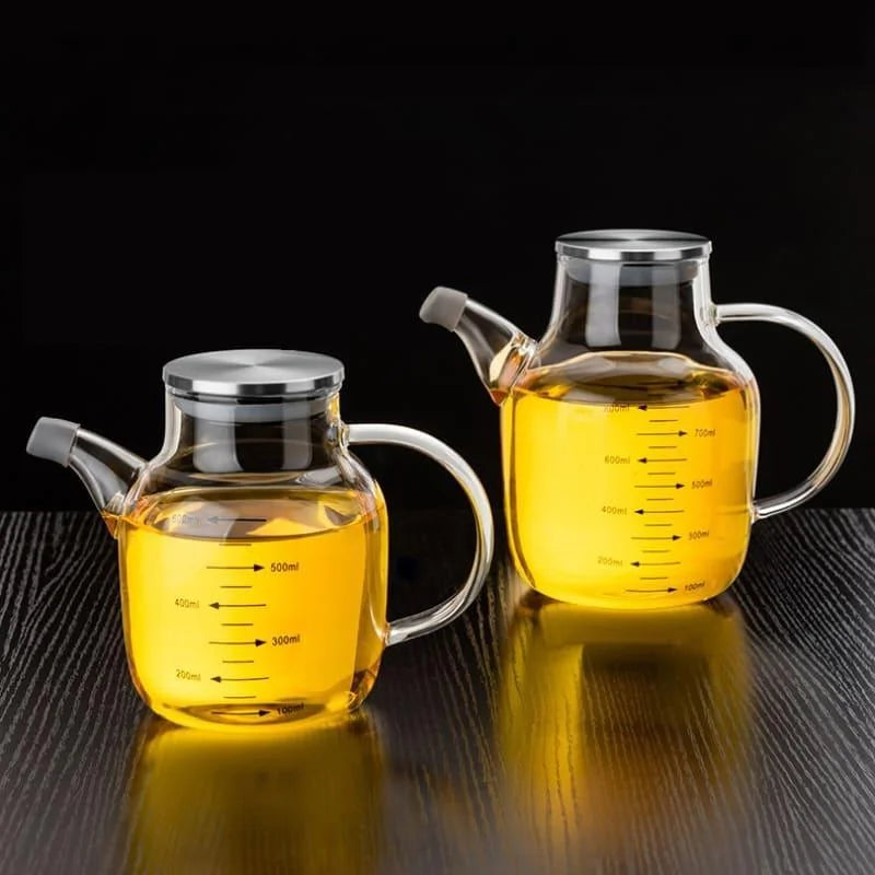 Borosilicate Glass Olive Oil and Vinegar Dispenser with Airtight Lid - Monzzi