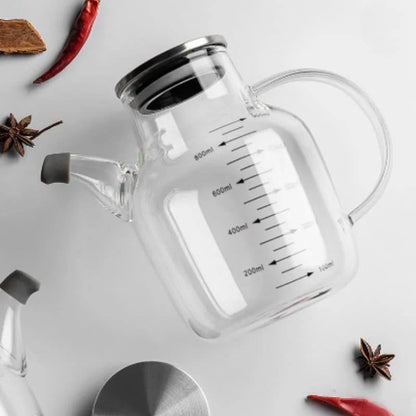 Borosilicate Glass Olive Oil and Vinegar Dispenser with Airtight Lid - Monzzi