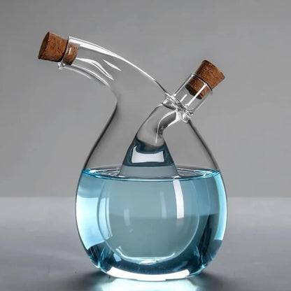 Monzzi 2-in-1 Glass Olive Oil and Vinegar Bottle with Cork Lid