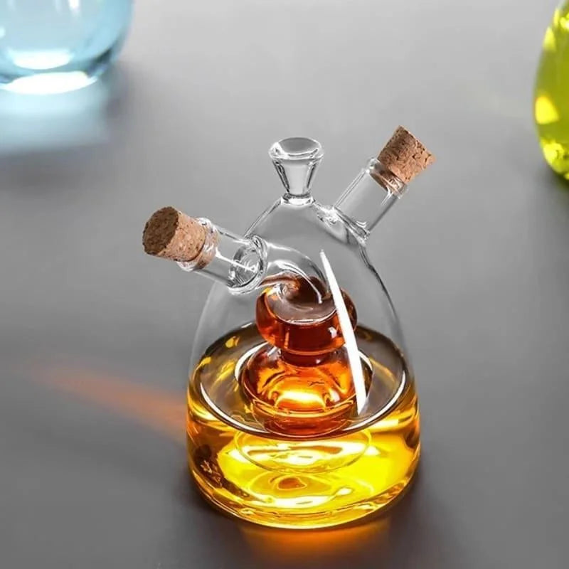 Monzzi 2-in-1 Glass Olive Oil and Vinegar Bottle with Cork Lid
