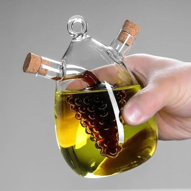 Monzzi 2-in-1 Glass Olive Oil and Vinegar Bottle with Cork Lid