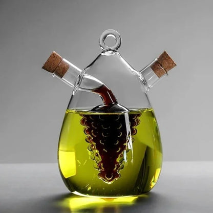 Monzzi 2-in-1 Glass Olive Oil and Vinegar Bottle with Cork Lid