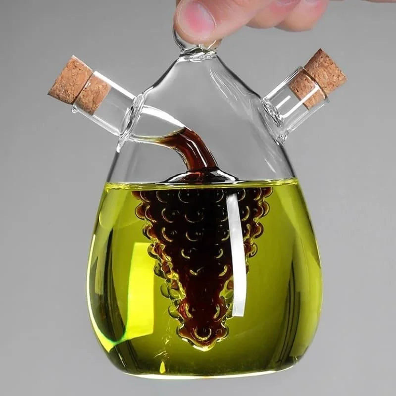 Monzzi 2-in-1 Glass Olive Oil and Vinegar Bottle with Cork Lid
