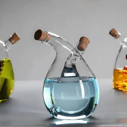 Monzzi 2-in-1 Glass Olive Oil and Vinegar Bottle with Cork Lid