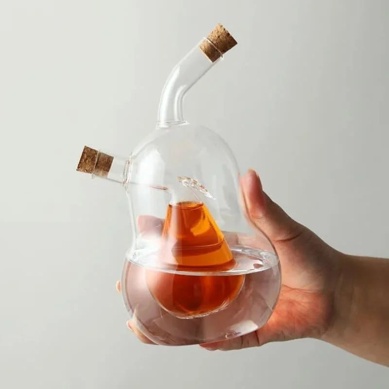 Monzzi 2-in-1 Glass Olive Oil and Vinegar Bottle with Cork Lid