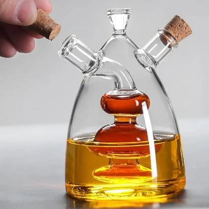 Monzzi 2-in-1 Glass Olive Oil and Vinegar Bottle with Cork Lid