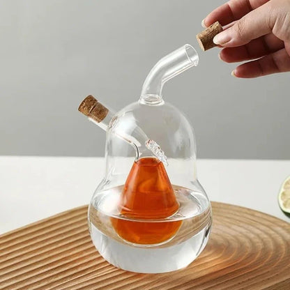 Monzzi 2-in-1 Glass Olive Oil and Vinegar Bottle with Cork Lid