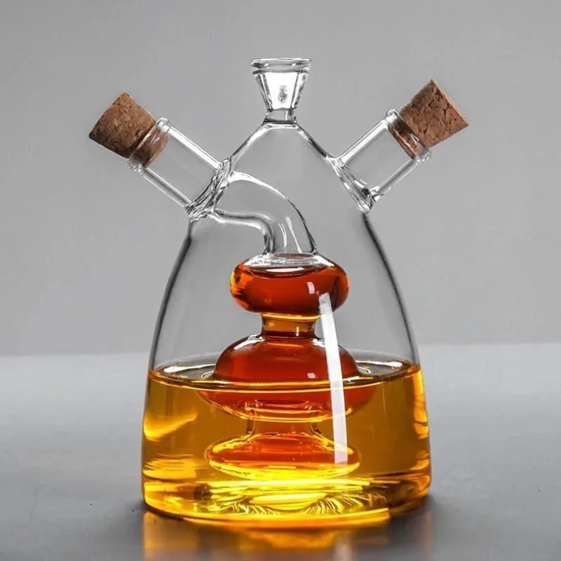 Monzzi 2-in-1 Glass Olive Oil and Vinegar Bottle with Cork Lid