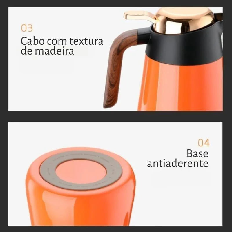 Monzzi Vacuum Insulated Stainless Steel Thermal Bottle for Coffee and Tea