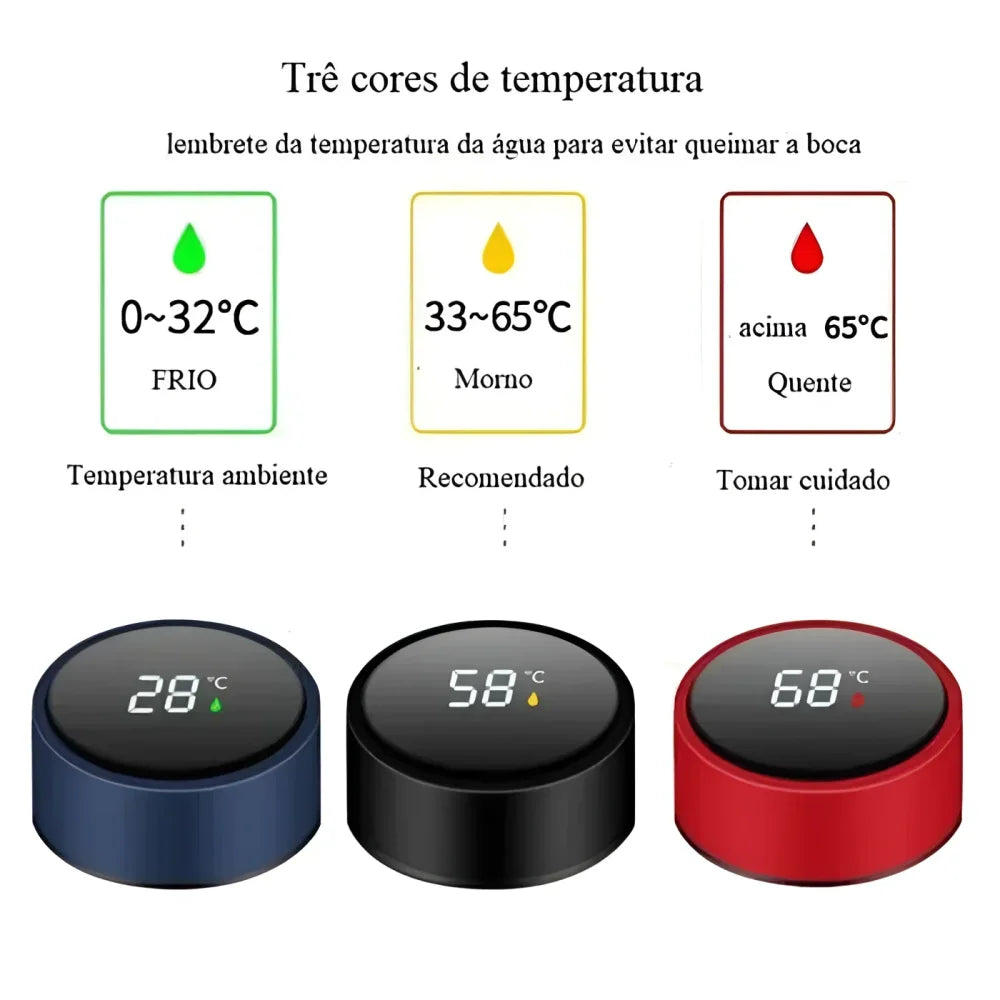 Monzzi Drinks Stainless Steel Thermal Bottle with LED Digital Temperature Sensor