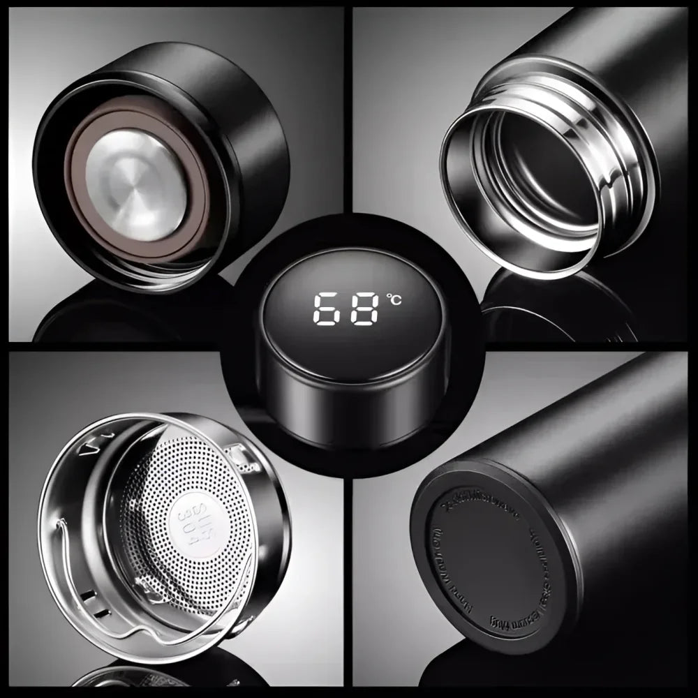 Monzzi Drinks Stainless Steel Thermal Bottle with LED Digital Temperature Sensor