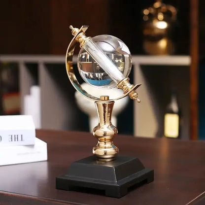 Elegant European Crystal Globe for Office and Living Room Décor