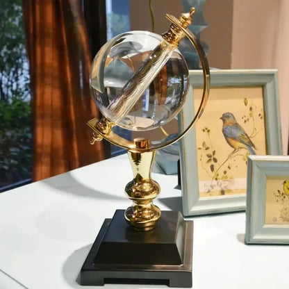 Elegant European Crystal Globe for Office and Living Room Décor