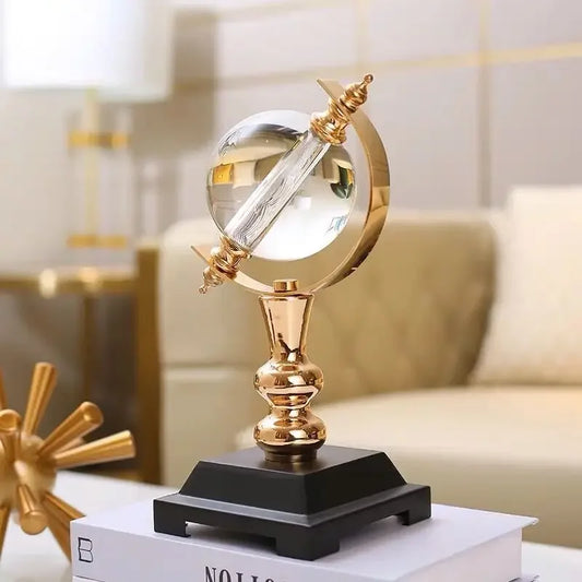 Elegant European Crystal Globe for Office and Living Room Décor