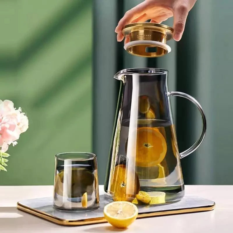 Monzzi 2L Borosilicate Glass Beverage Pitcher with Lid