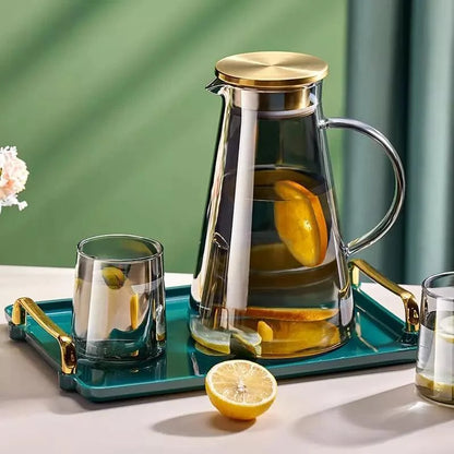 Monzzi 2L Borosilicate Glass Beverage Pitcher with Lid
